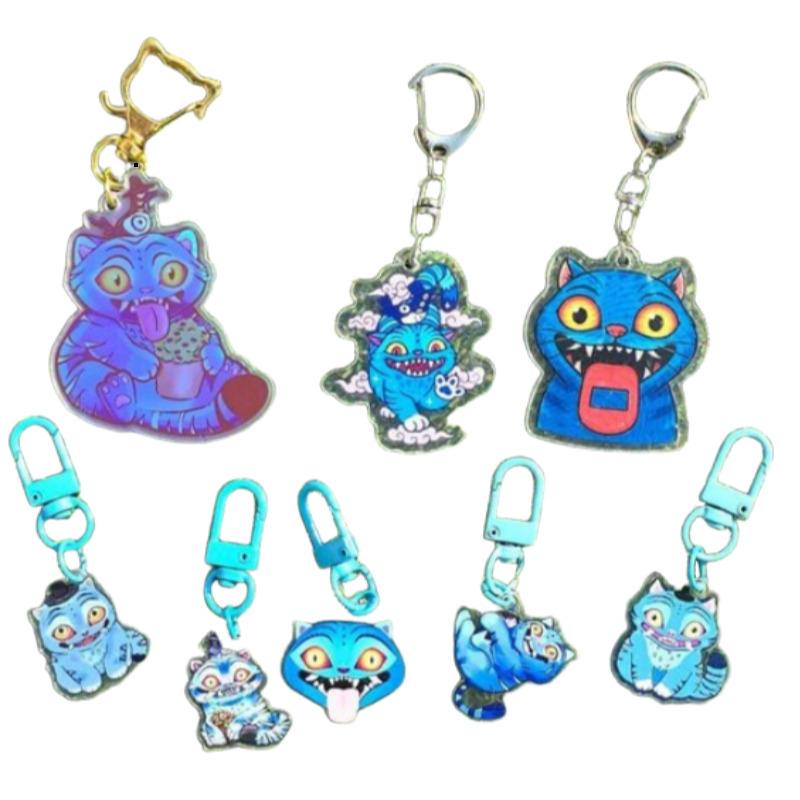 K-Pop Demon Hunters Acrylic Keyring Set – Duffy & Huntress Evil Lion Boys (1 Set)