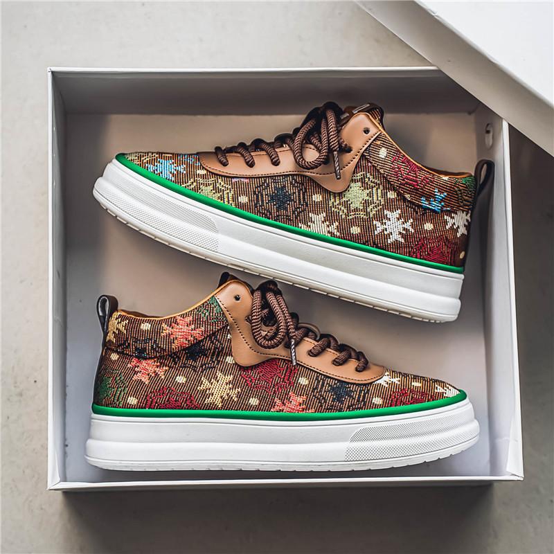 Herren Casual PU Sneaker Herren Walking Slipper Weiche Flats Außen Atmungsaktives Tuch Vielseitige Plateauschuhe Herrenschuhe Hombre Tenis