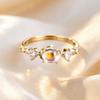 Light Luxury Colored Stone Gold Ring for Women Niche Oval Diamond-studded Thin Ring