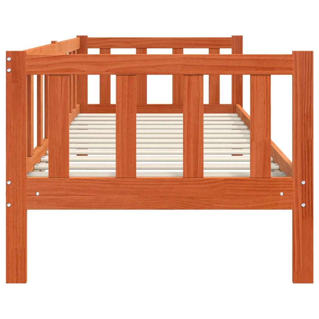Bed Frame Wax Brown 90 x 190 cm Solid Pine Wood
