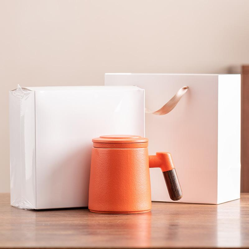 Keramikfilter Teetasse Tee-Trenntasse Bürobecher Keramiktasse Großhandel Tasse mit Deckel Geschenk