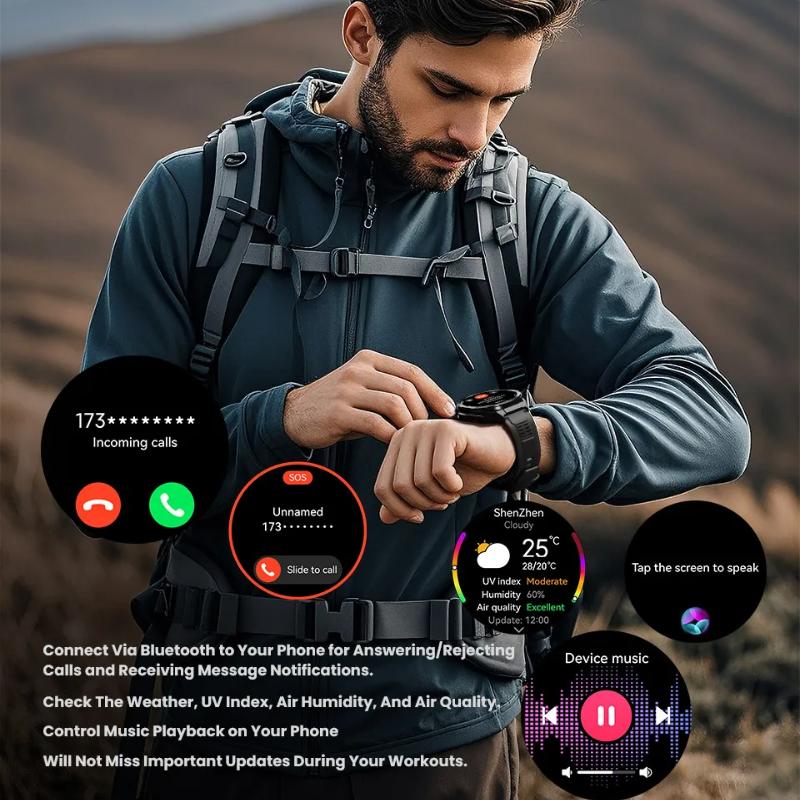 2025 Nowy Oryginalny Smartwatch GPS Ultra 466*466 HD Wyświetlacz AMOLED Sportowy Kompas Połączenia BT Wodoodporny IP69 Smart Bransoletka Dla HUAWEI