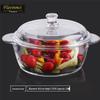 Flavinmci Heat-Resistant Glass Salad Bowl with Tempered Handle