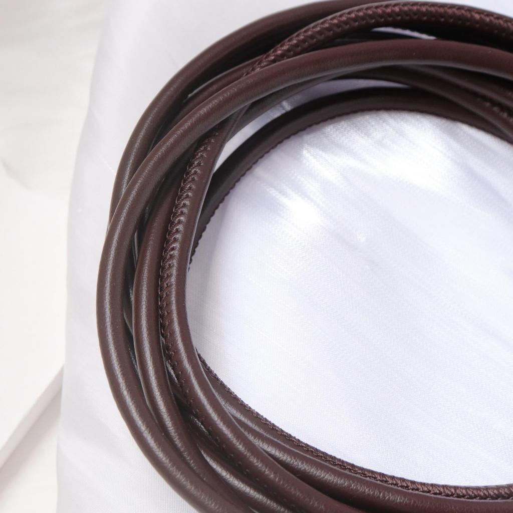 PU Leather Round Handle Strap with Lock Edge Stitching - DIY Traction Weaving Ornament E18