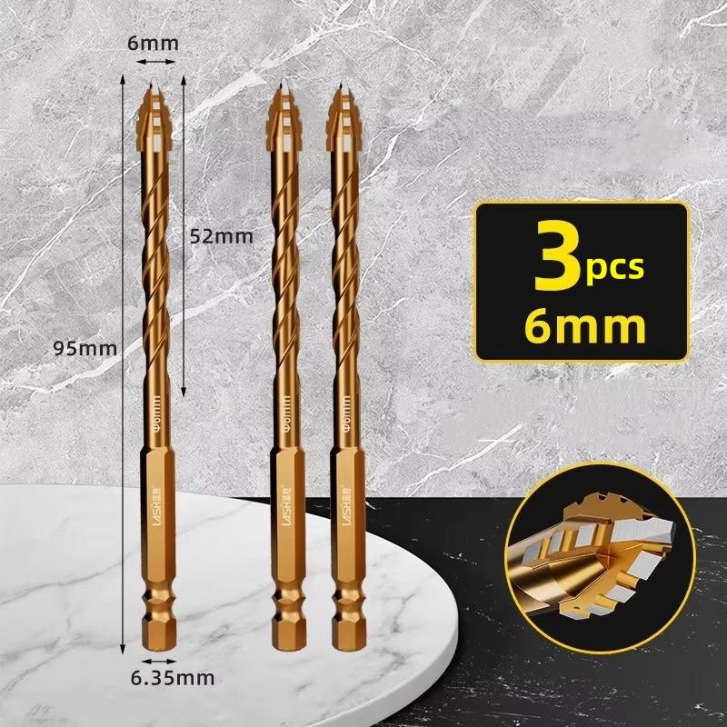 Upgraded Four-edged Sawtooth Drill Bit Professional Carpentry Tools For Glass Ceramic Concrete Brick Metal Drill Bit Set