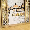 EID Wooden Pendant with LED Light Ornament Islamic Festival Supplies DIY Craft Perfect for Ramazan Home Party Decoration