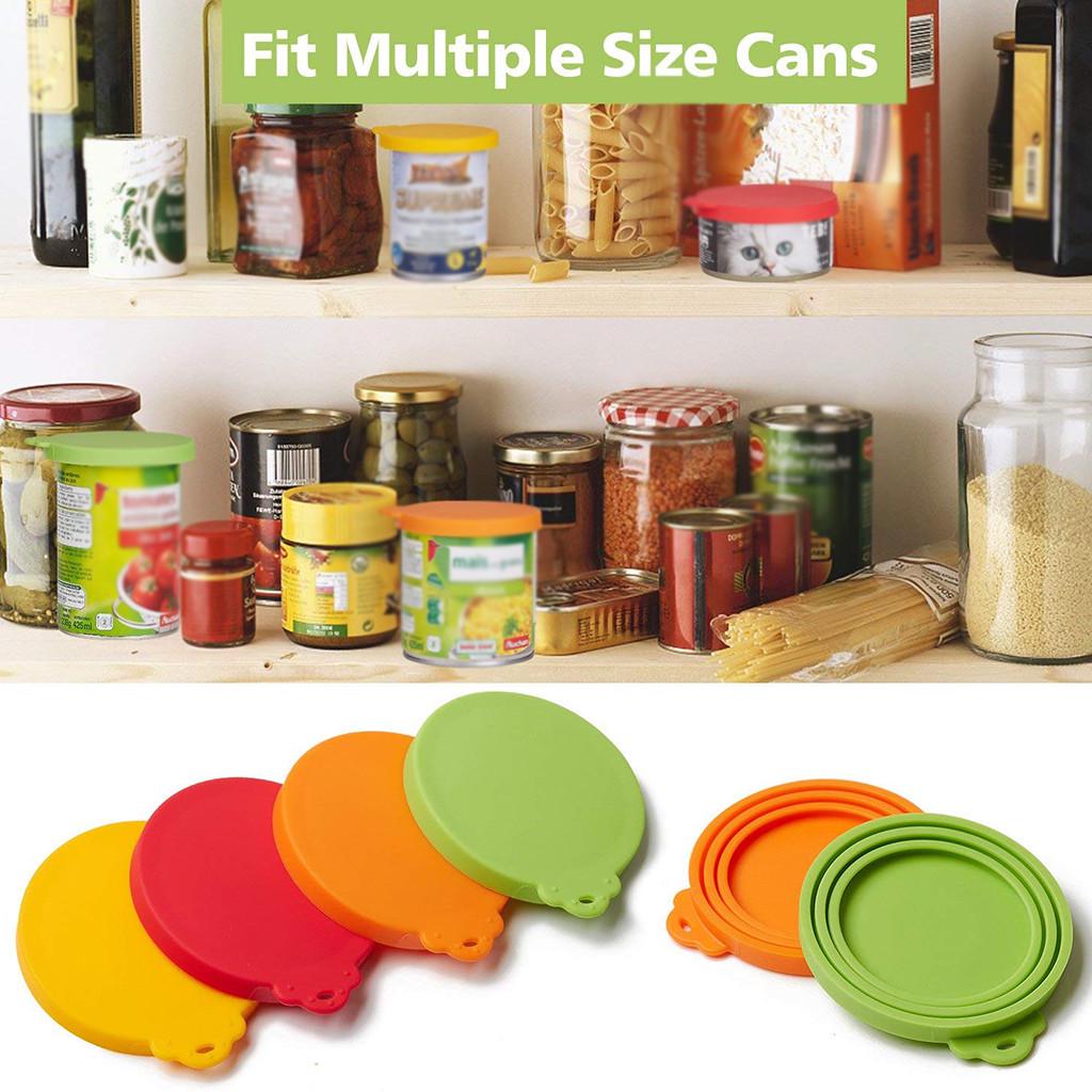 3 In 1 Reusable Food Storage Keep Fresh Tin Cover Cans Cap Pet Can Box Cover Silicone Can Lid Hot Kitchen Supply Mould Proof Hot
