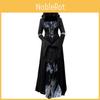 Halloween Witch Costume Hooded For Women With Polyester Fabric For Stage Use And Cosplay