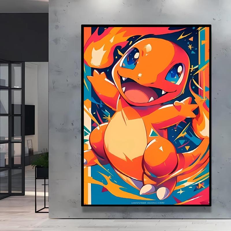 Canvas Art Wall Painting Posters Pokemon Images Pikachu Decor Painting Home Decoration Living Room Decor Paintings Kids Gift