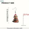 Christmas Kitten Earrings: Acrylic Cartoon Pet Lover Jewelry