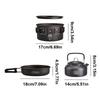 3Pcs/Set Camping Cookware Set Aluminum Alloy Tableware Pot Pan Set Lightweight Cookware Kit for Outdoor Fishing Camping