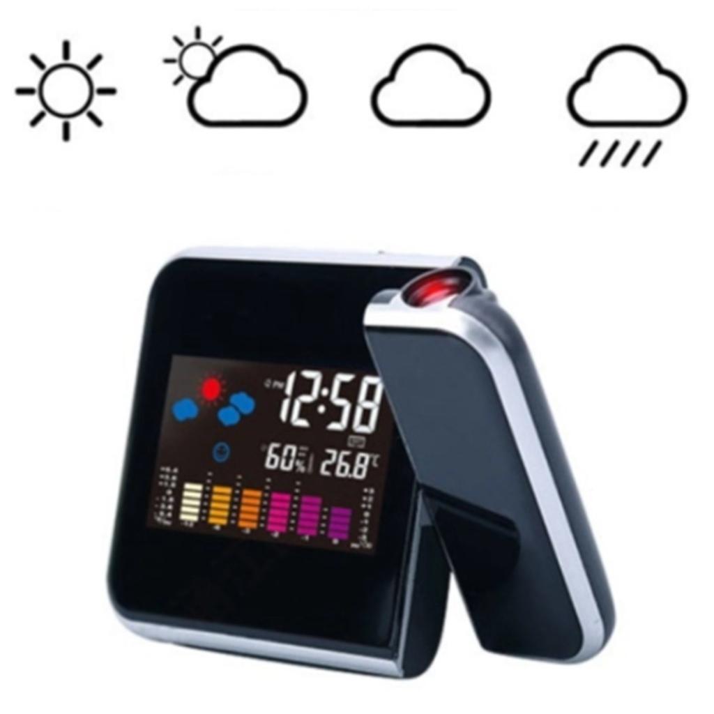Projection Alarm Clock with USB Charging Port and LCD Time Display