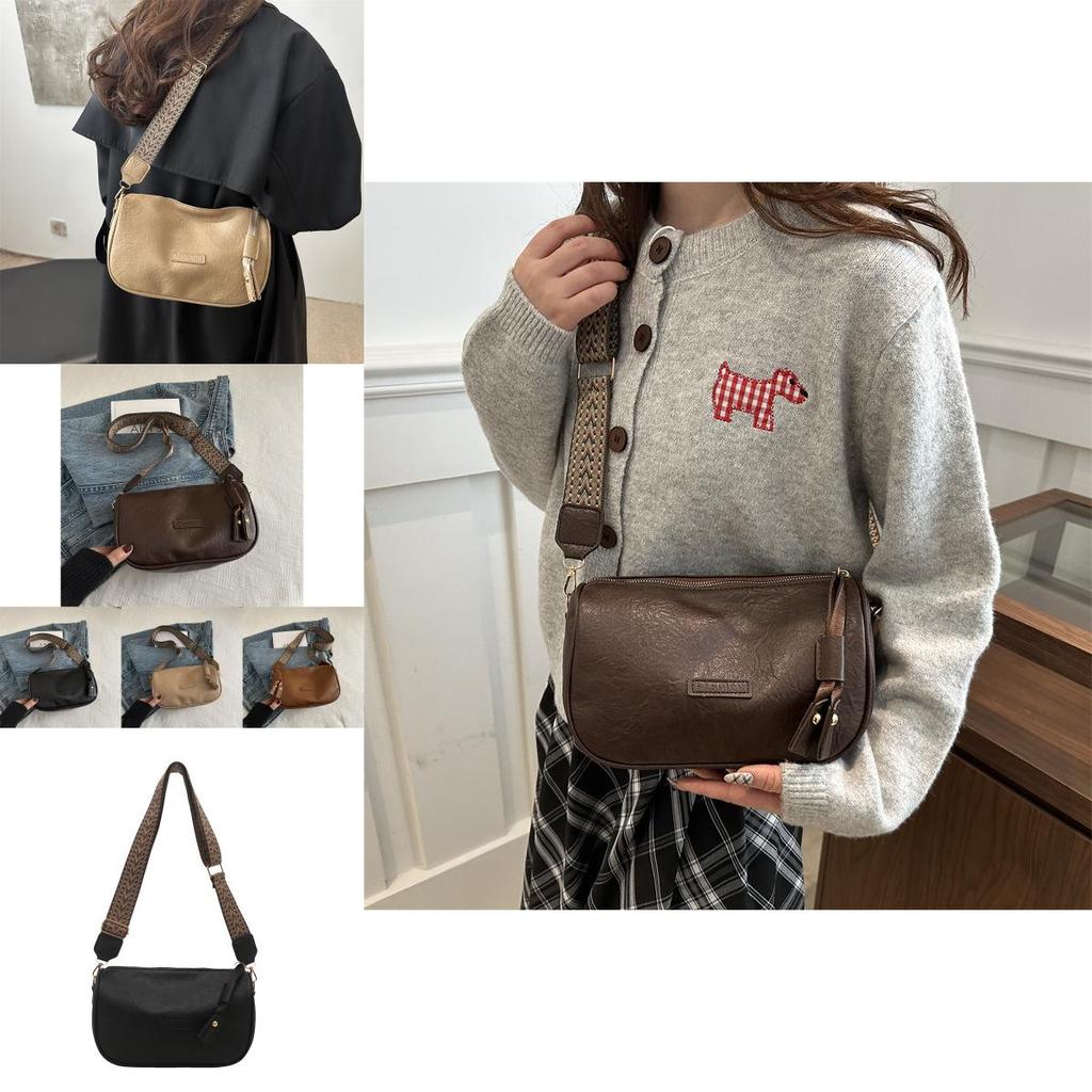 Trendy Pillow Bag For Women In Black Khaki And Brown Stylish Soft Pu Material