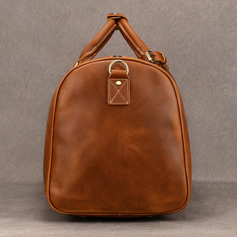 High Quality Men Leather Travel Duffle Bag Cow Leather Men's Weekender Bags Real Cowskin Leather Handbags For Travelling Outdoor