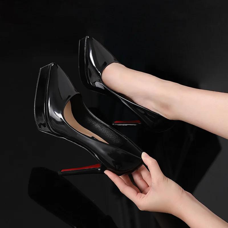 Exquisite High Heel Women's Shoes 12CM Ultra High Heel Shallow Mouth Pointed Fashion Casual Sandals High Quality Women's Shoes