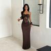 2026 Summer New European and American Women's Clothing Sexy Lace Hollow Sleeveless Slim Hip Wrap Suspender Dress Women