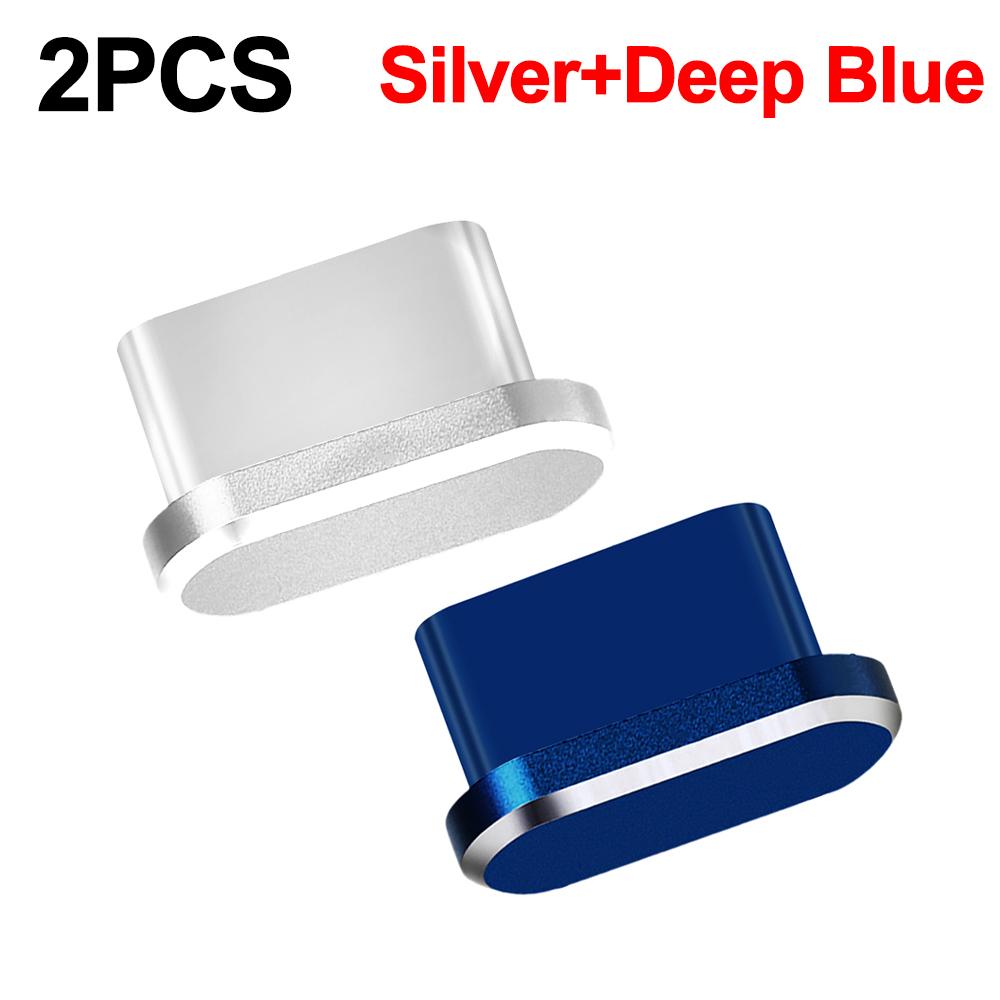 2PCS Metal Phone Dust Plugs USB C Type-C Charging Port Protectors Cap for IPhone 16 15 ProMax Mi Universal Anti-dust Dustplugs