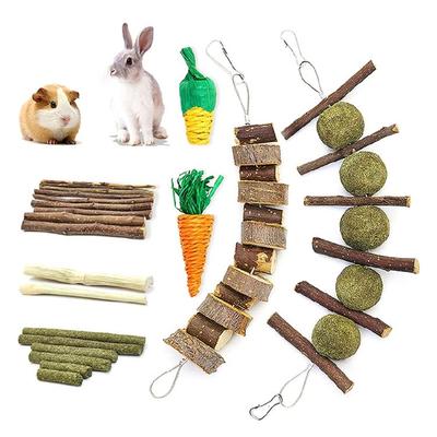 7-Piece Bunny Chew Toys Twigs Timothy Sticks for Hay Treats Grass Toy for Teeth