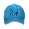 The Bride Script Text Pink Heart Wedding Washed Baseball Cap Outdoor For Womens Unisex FeUnisex