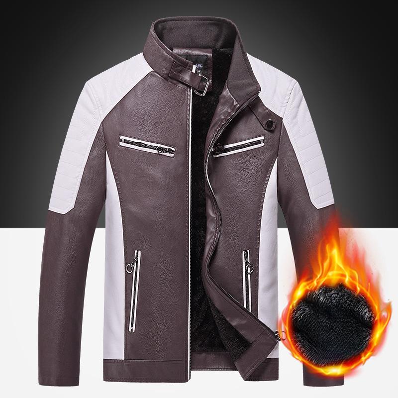 Dünne Frühlings- und Herbst-Freizeit-Herrenlederjacke Mode Motorrad Retro Lederjacke Herrenbekleidung