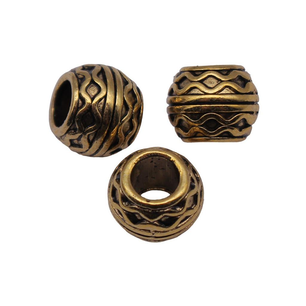 Vintage Floral Pattern Cylinder Beads Antique Style Large Hole Spacers For DIY