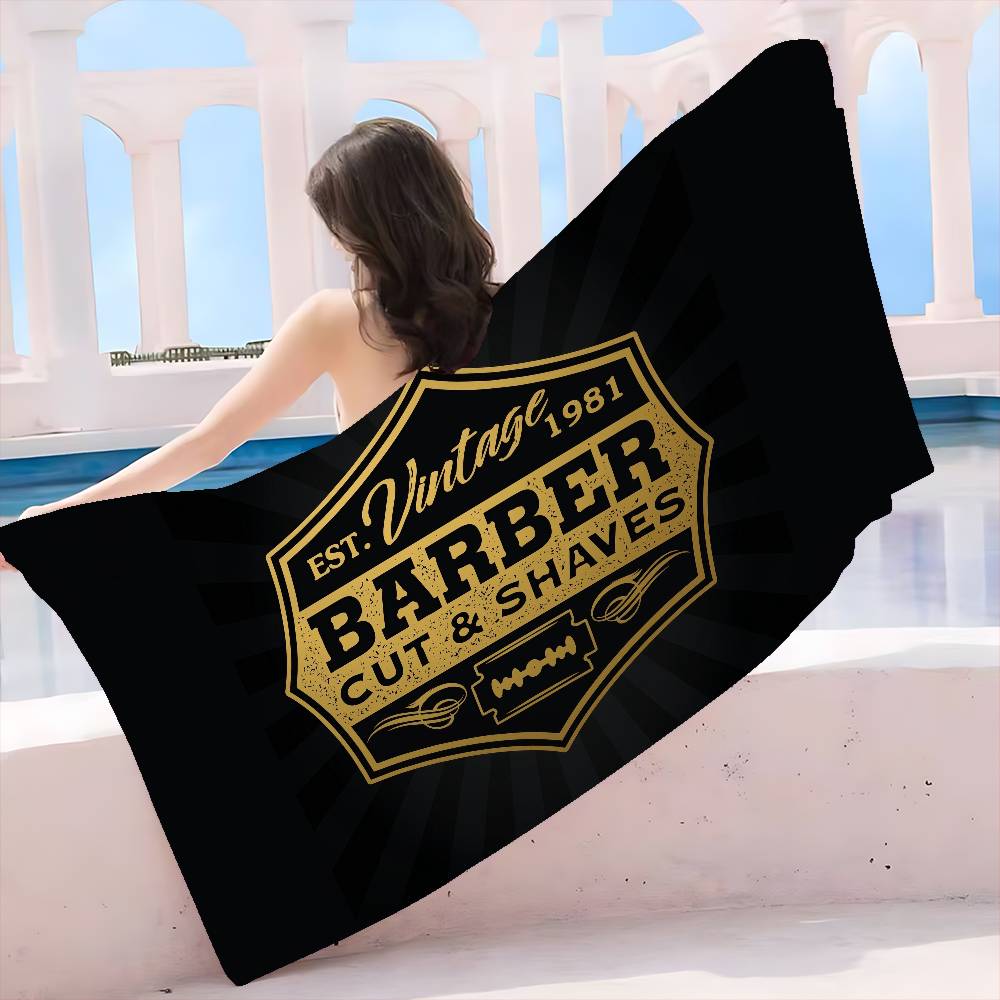 Vintage Sign Expert Barber Shop Big Microfiber Beach Towels Quick Dry Towel Sand Towels Pool Towel for Travel Swim Pool Yoga