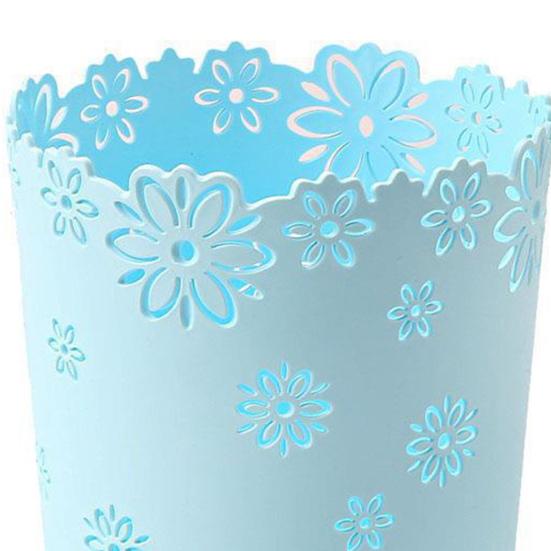 Blommig Soptunna Ihåliga Blommönster Soptunna Snygg Papperskorg för Hemmet Kontoret Vardagsrummet Badrummet Golv Toalettbord Skrivbord