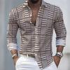 Men's Striped Long-Sleeved Shirt - Stylish, Business Casual, and Comfortable Men's Top, Suitable for Various Occasions.