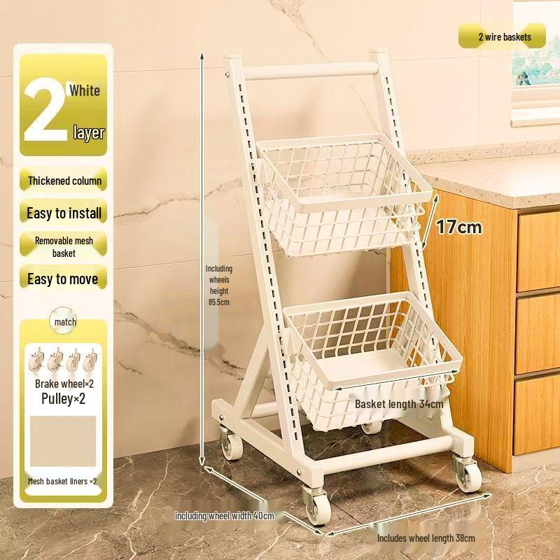 Multifunctional Storage Rack: Kitchen Vegetable, Snack, and Fruit Basket with Multi-layered, Partitioned Design for Living Room or Bedroom.