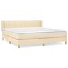 Maison Exclusive - Sommier à lattes de lit avec matelas Crème 180x200 cm Tissu