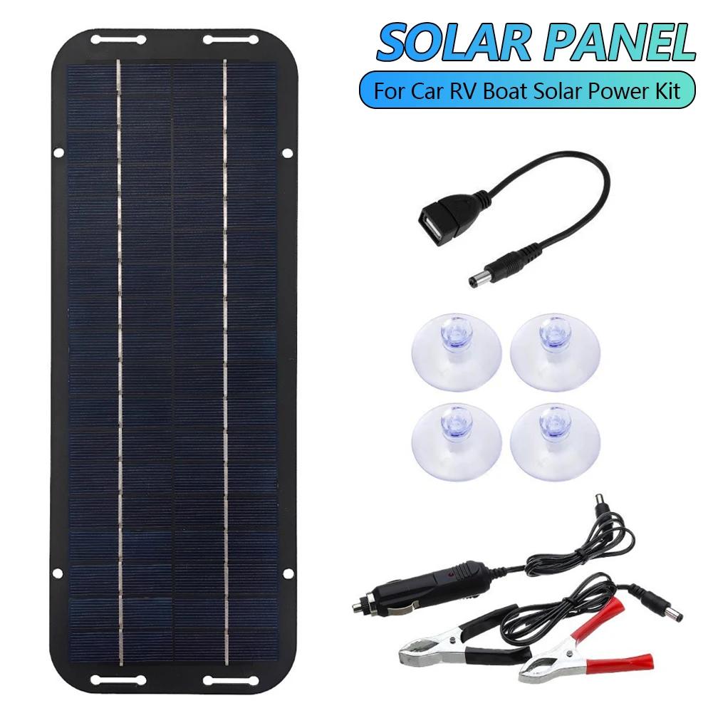 ATV Motorcycle Scooter 10W Solar Powered 12V Lead Acid Battery Maintainer Trickle Charger for Cars RV Caravan Boat Battery