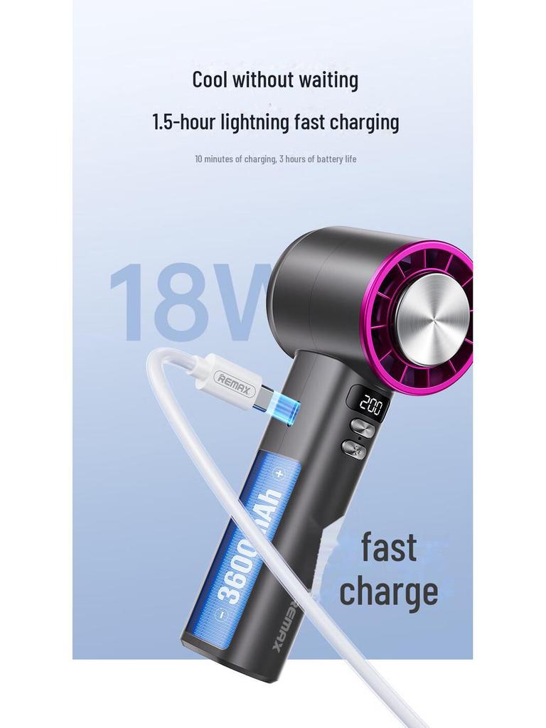 Remax Ultra-High Speed Handheld Fan with Powerful Wind Force