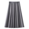 Women's High-Waisted A-Line Pleated Skirt - Spring 2025 Collection, Elegant Medium-Long Length
