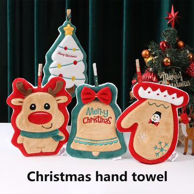 Vánoční ručník Rukavice Elk Roztomilý Santa Tree Bell Sněhulák Ultra Soft Thick Coral Fleece