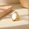 Niche Design Double-Sided Rotatable Mother-of-Pearl Abalone Ring