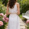 Vintage European Body Chain With Pearl Multilayer Design For Casual Summer Wear