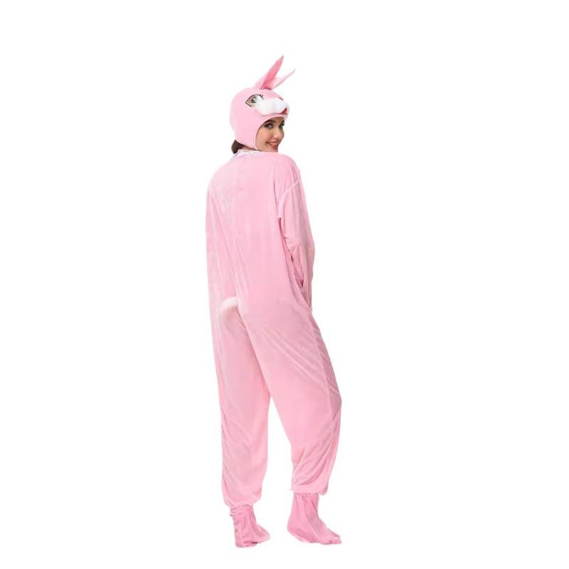 Costume Cartoon Animal Pink Rabbit onesie Adult animal stage performance suit