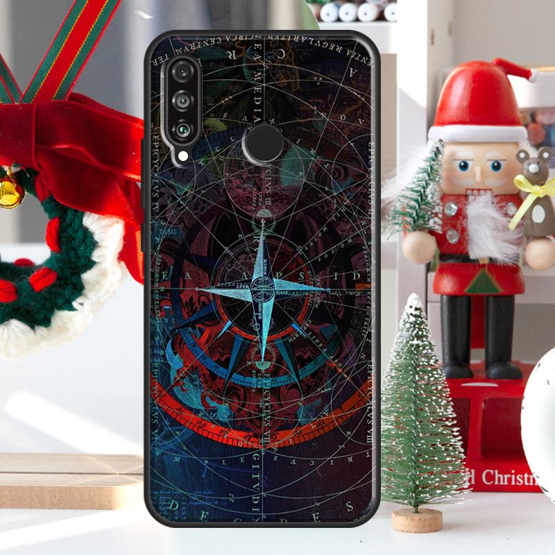 Weltkarte Kompass Nautisches Etui Für Huawei Honor 50 70 X7 X8 X9 P50 P30 Pro P20 P40 Lite Nova 9 P Smart 2019 Hülle