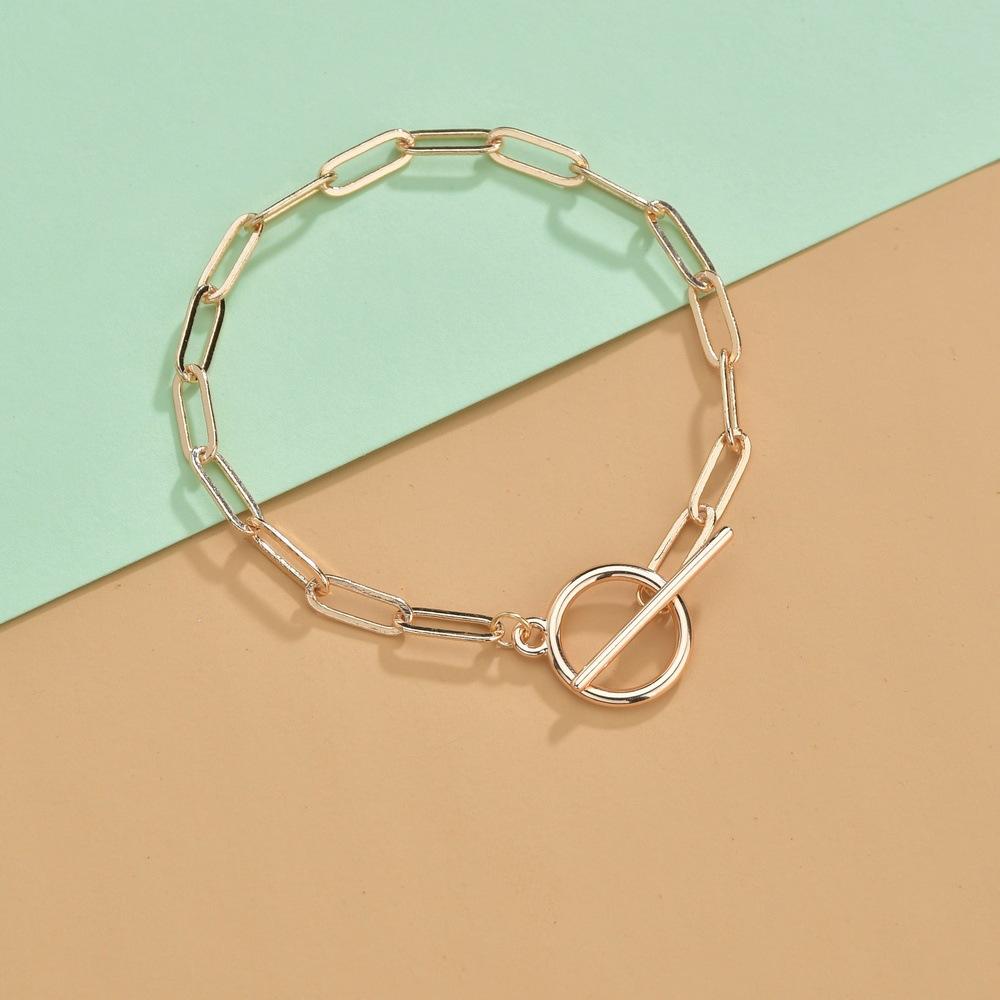 Accessories Square Chain Bracelet Simple Couple OT Buckle Chain Bracelet Hip Hop