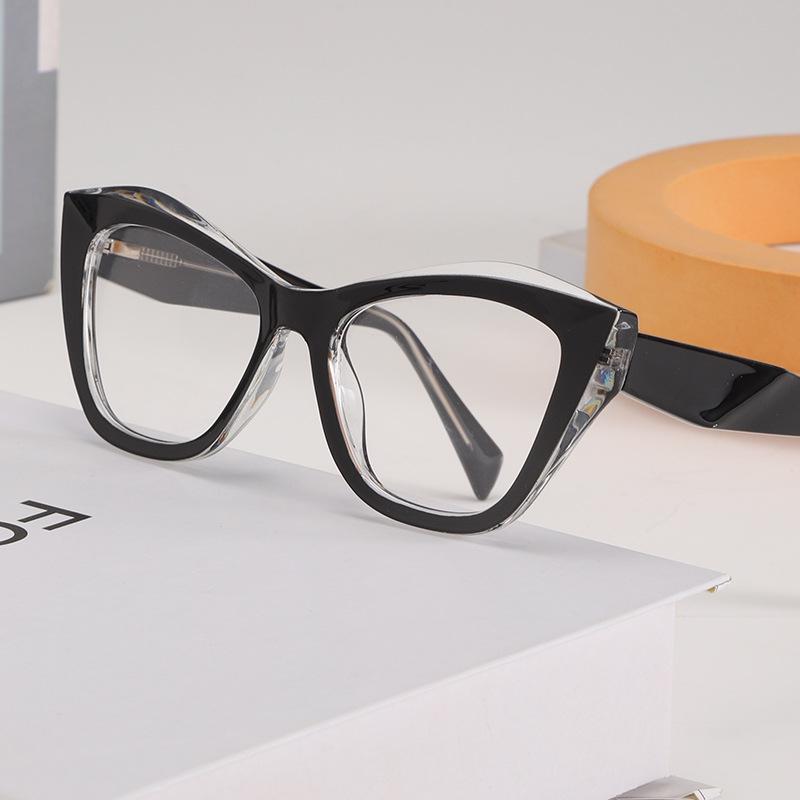 Cat-eye Blue Light Blocking Reading Glasses with Large Irregular Frame