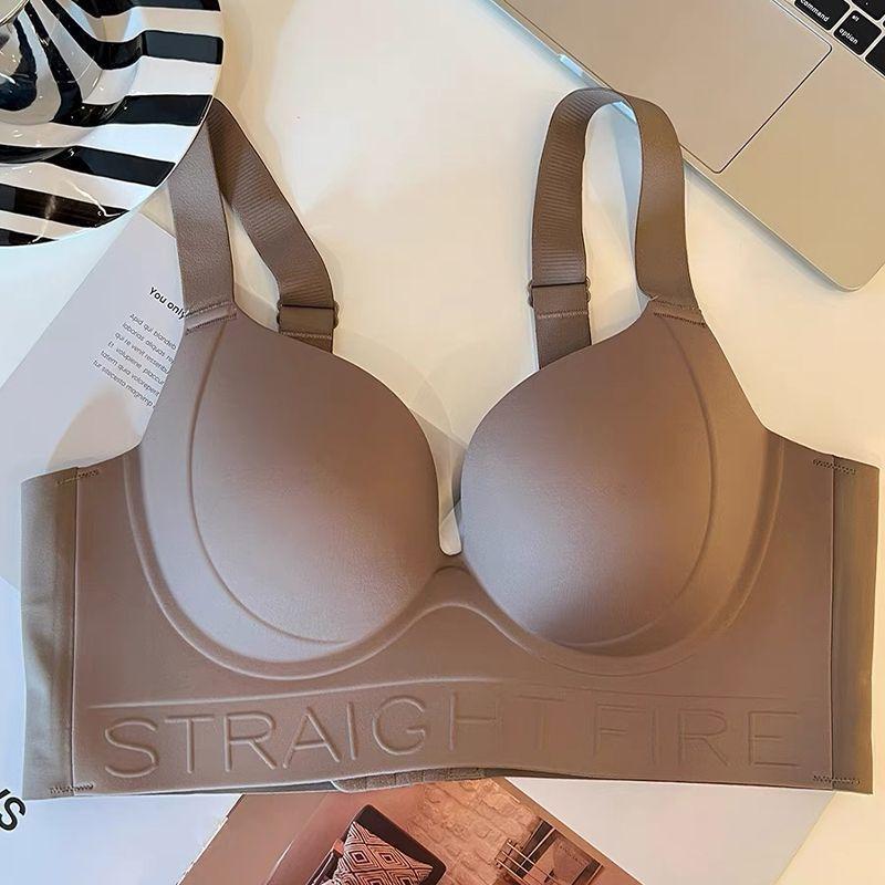 Women's Seamless Tank Top Bra Comfortable Push-Up Bra with Side Gathering Plus Size Bra