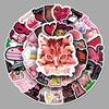 72pcs Red Series Graffiti Stickers: Waterproof Decor for Laptop, Suitcase, Scooter