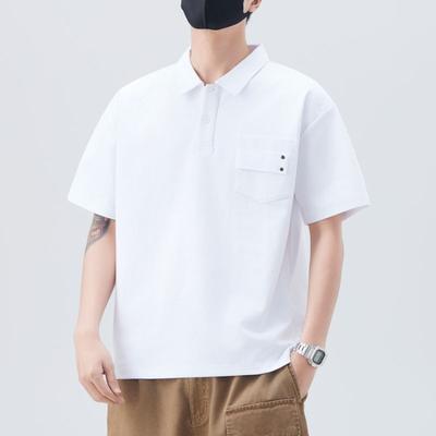 Camisa POLO Masculina de Verão Nova Solta de Manga Curta Masculina Lapela Fina T-shirt Curta