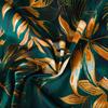 SELVA Green bedding set 220x200 cm - satin cotton, tropical pattern