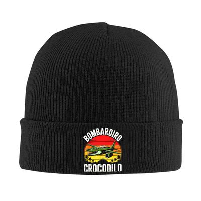 Bombardiro Bombardino Crocodilo Funny Italian Brainrot Meme Knitting Hat  Y2K Caps Beanie Hats Thermal Elastic Bonnet Hats