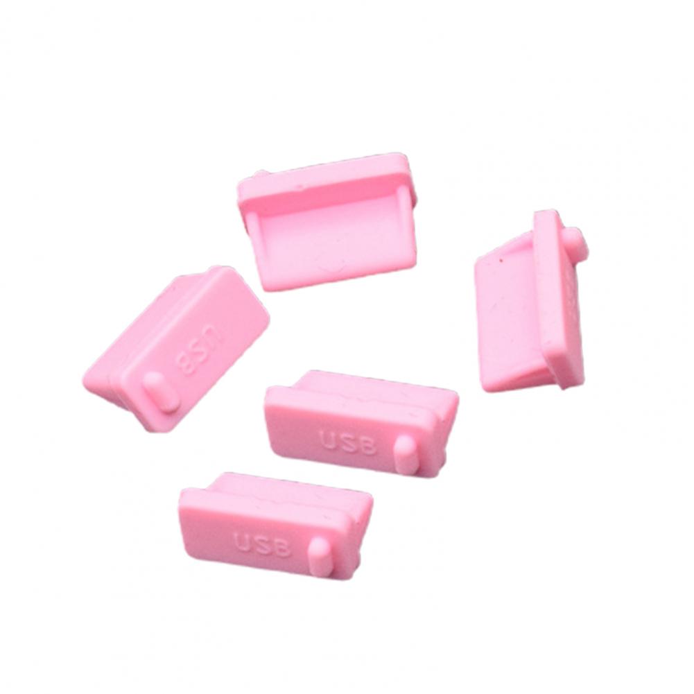 

Phone Laptop Dust Plug Stand 5Pcs USB Port Dustproof Standard USB 2/3 Dust Plug Port Charger Cover for PC розовый