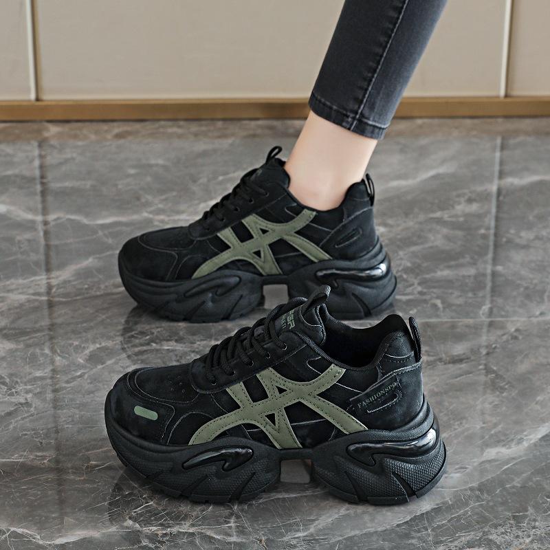 Summer mesh shoes women's breathable thin new platform dad shoes student mesh sneakers increase in height