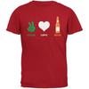 St Patricks Day Peace Love Beer Red Adult T Shirt