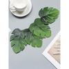 Monstera Leaf Coasters Tropical Green Plant EVA Cup Mats Washable Wipeable Anti-Slip Table Protector Holiday Wedding Party Decor