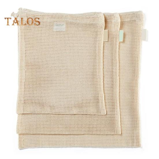 3Pcs Eco-Friendly Reusable Bags Mesh Breathable Strong Load-bearing Snacks Toys Organizer Multipurpose Grocery Shopping Bags